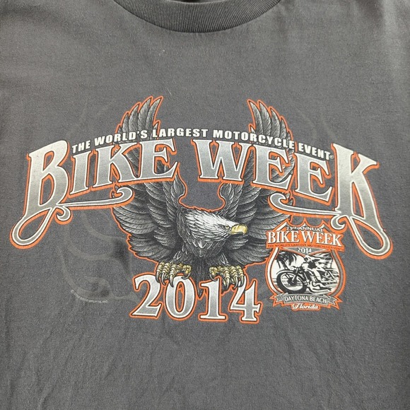 Daytona Bike Week Shirt Mens Large Black Long Sleeve 2014 Eagle Daytona Beach - Picture 2 of 11